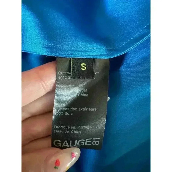 GAUGE81 Lapis Blue Shiroi Long Silk Dress NEW NWOT* - Picture 9 of 9